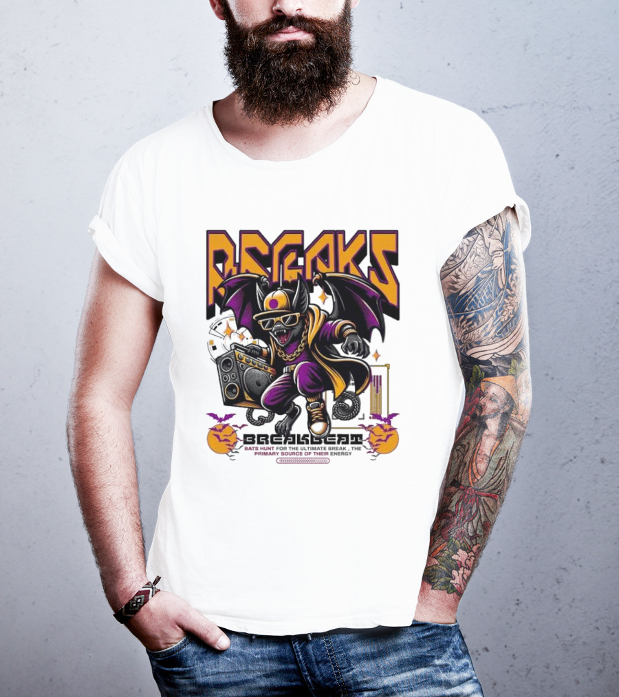 Breakbeat Bat Breaks Bats Hunt For The Ultimate Break Primary Source Of Energy T-Shirt