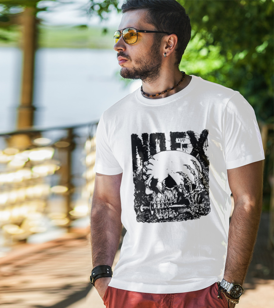 NOFX OG Skull With Skeleton Hand And Screwdriver T-Shirt
