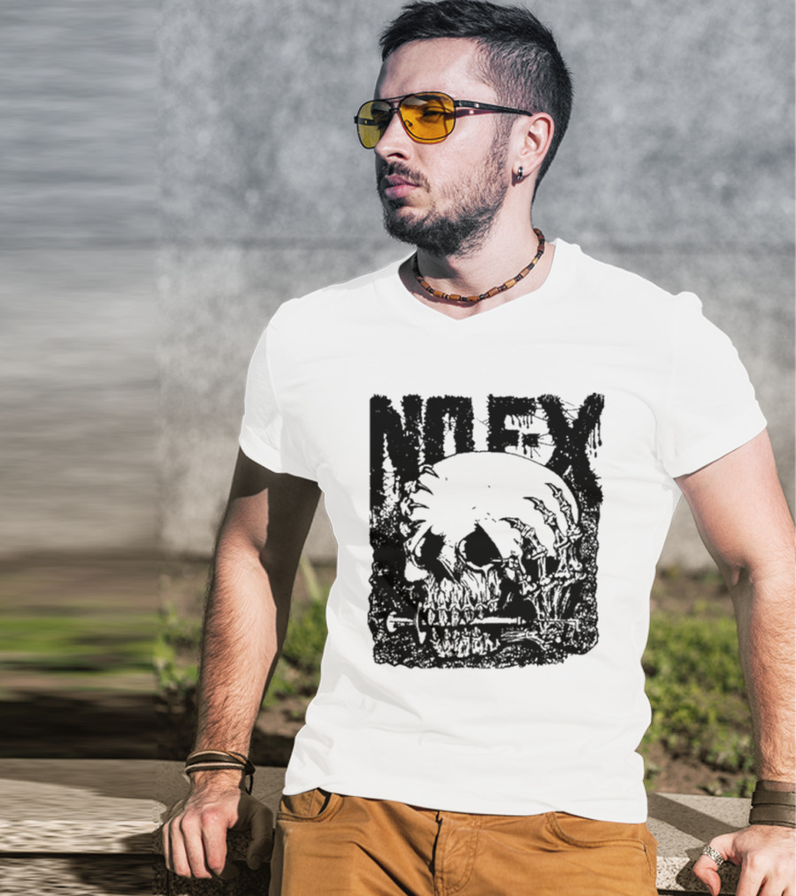 NOFX OG Skull With Skeleton Hand And Screwdriver T-Shirt