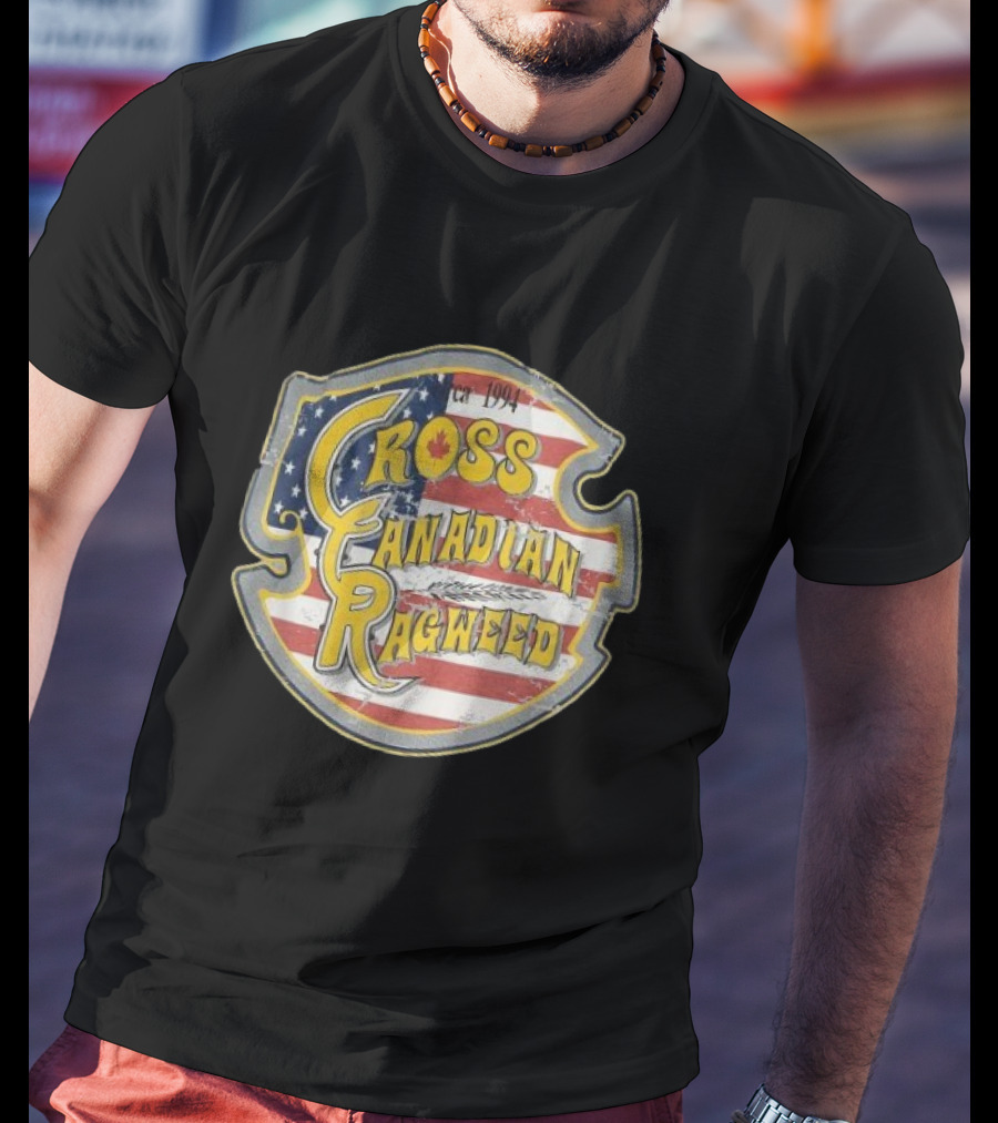 I Miss Ragweed Cross Canadian Ragweed Est 1994 American Flag Canadian Leaf T-Shirt