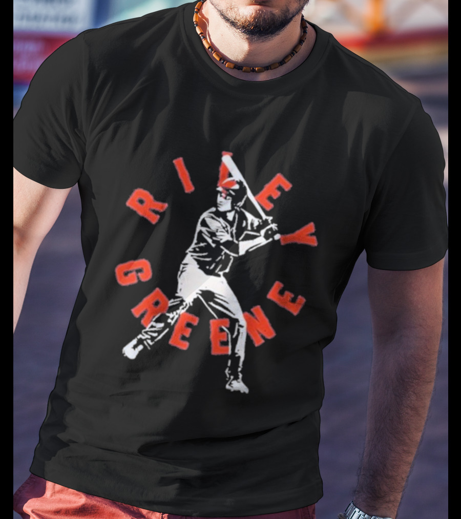Detroit Tigers Riley Greene Baseball Team Swing Pose T-Shirt