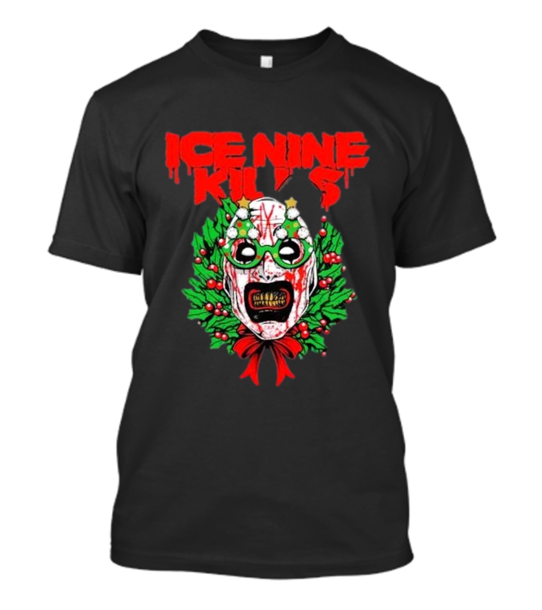 Ice Nine Kills Horror Christmas Wreath Mask T-Shirt
