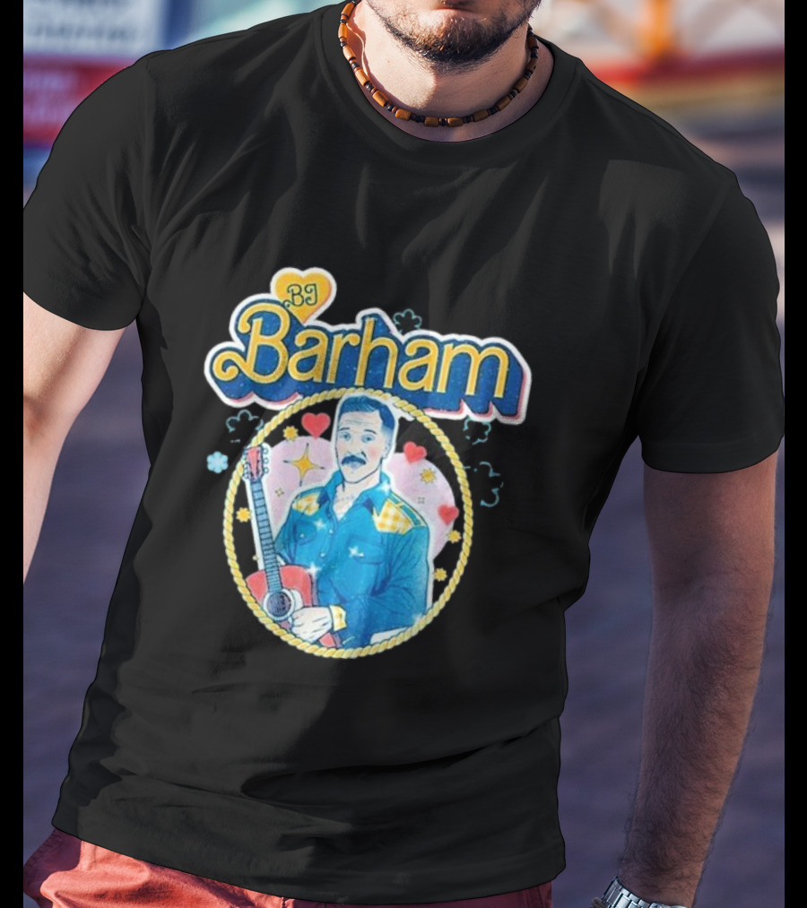 BJ Barham American Aquarium Barbie Heart Guitar Retro T-Shirt