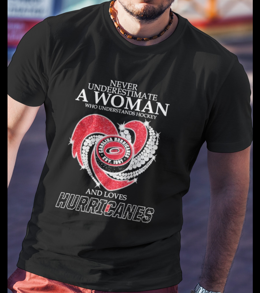 Never Underestimate A Woman Who Understands Hockey And Loves Carolina Hurricanes Est. 1997 T-Shirt