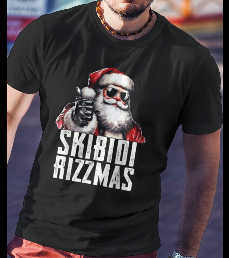 Skibidi Rizzmas Santa Claus Charisma Cool Christmas Rizz Kid T-Shirt