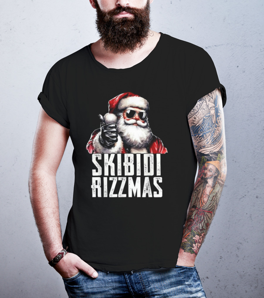 Skibidi Rizzmas Santa Claus Charisma Cool Christmas Rizz Kid T-Shirt