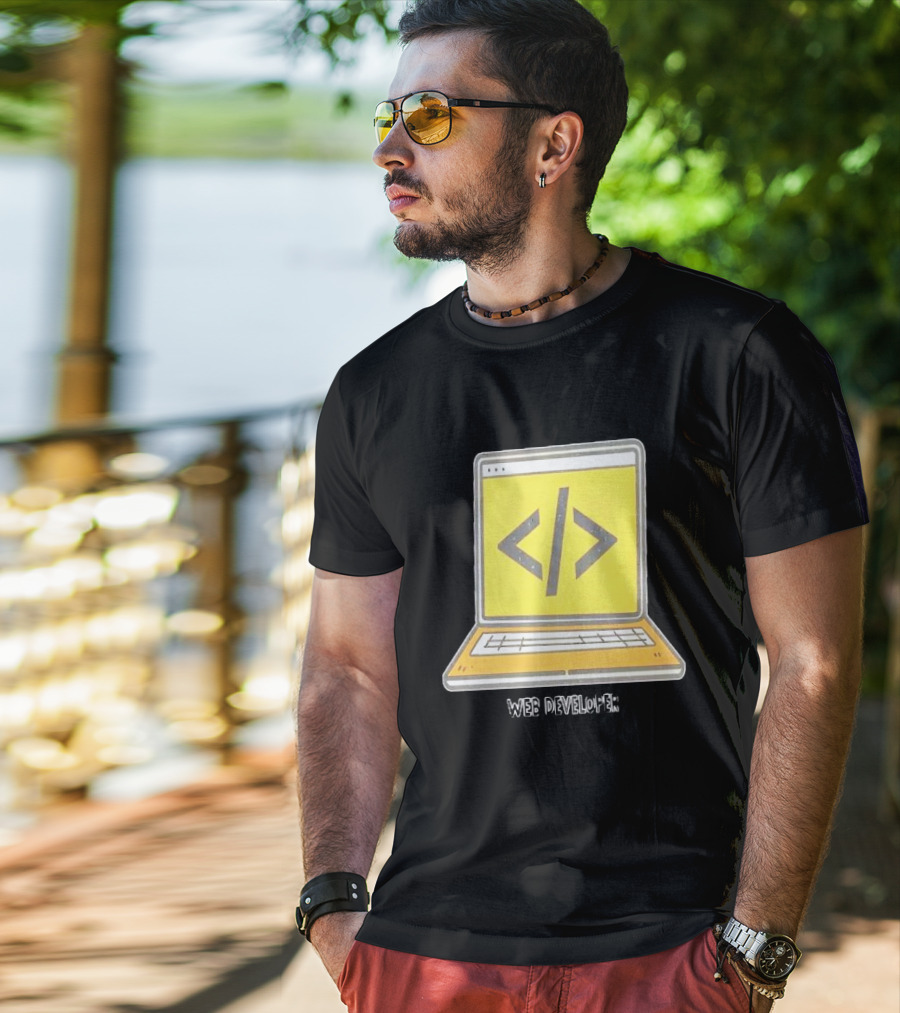 Web Developer Laptop Code Symbol Professional Occupation T-Shirt