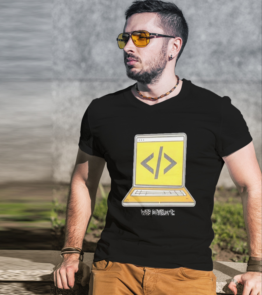 Web Developer Laptop Code Symbol Professional Occupation T-Shirt