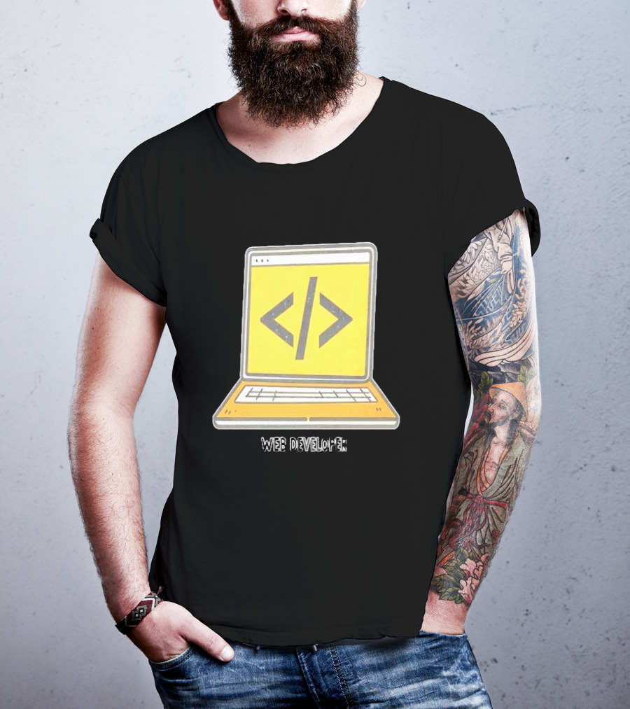 Web Developer Laptop Code Symbol Professional Occupation T-Shirt