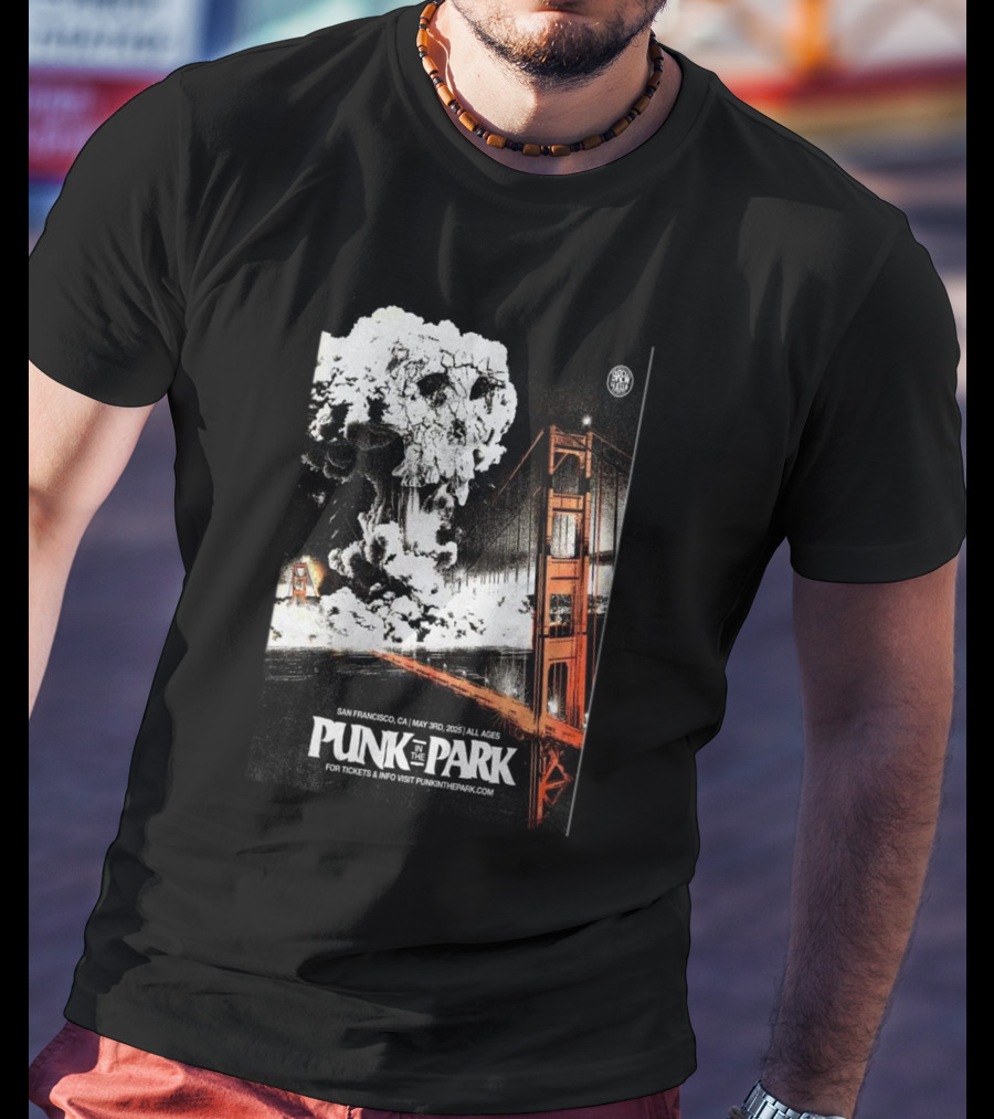Punk In The Park San Francisco May 3 2025 Golden Gate Explosive Skull Event T-Shirt