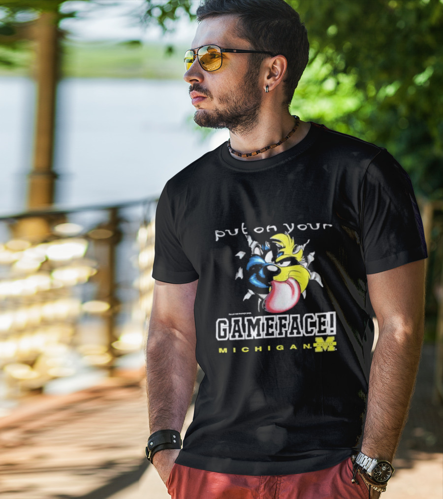 Put On Your Gameface Michigan University Of Michigan Taz The Tasmanian Devil Looney Tunes T-Shirt