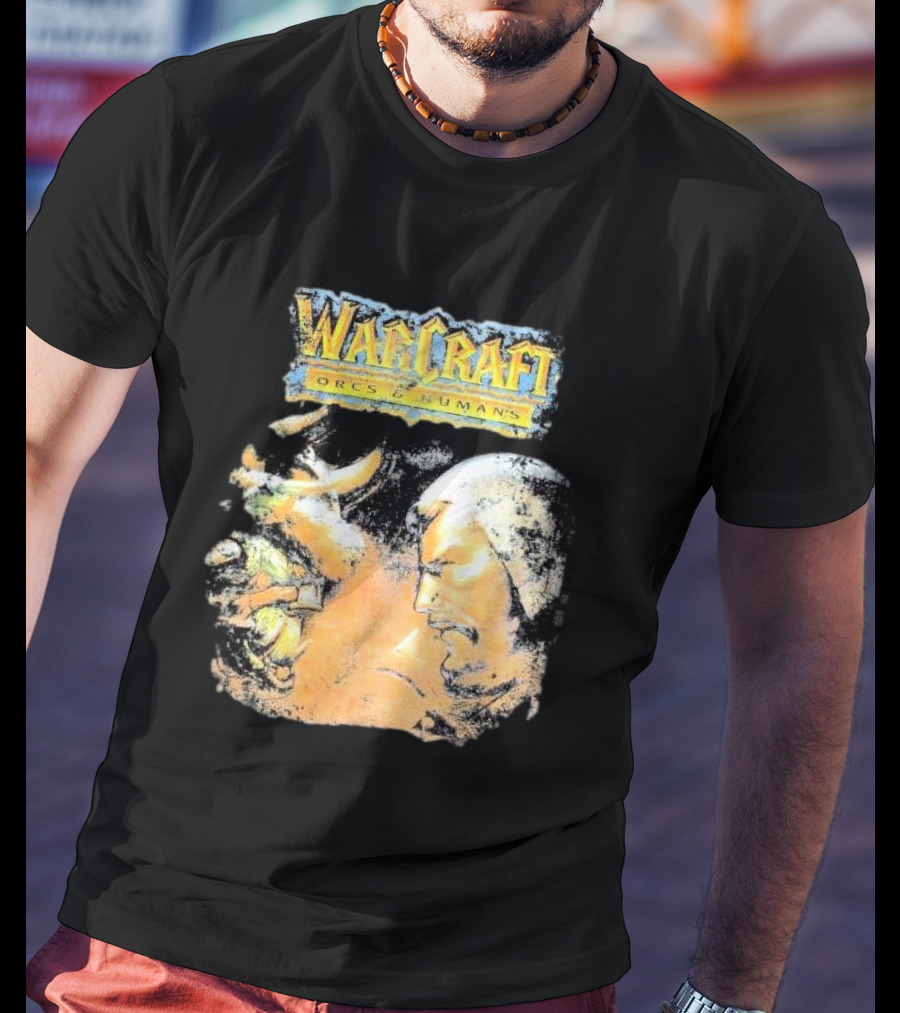 Warcraft Orcs And Humans Showdown Fantasy Battle Grey T-Shirt