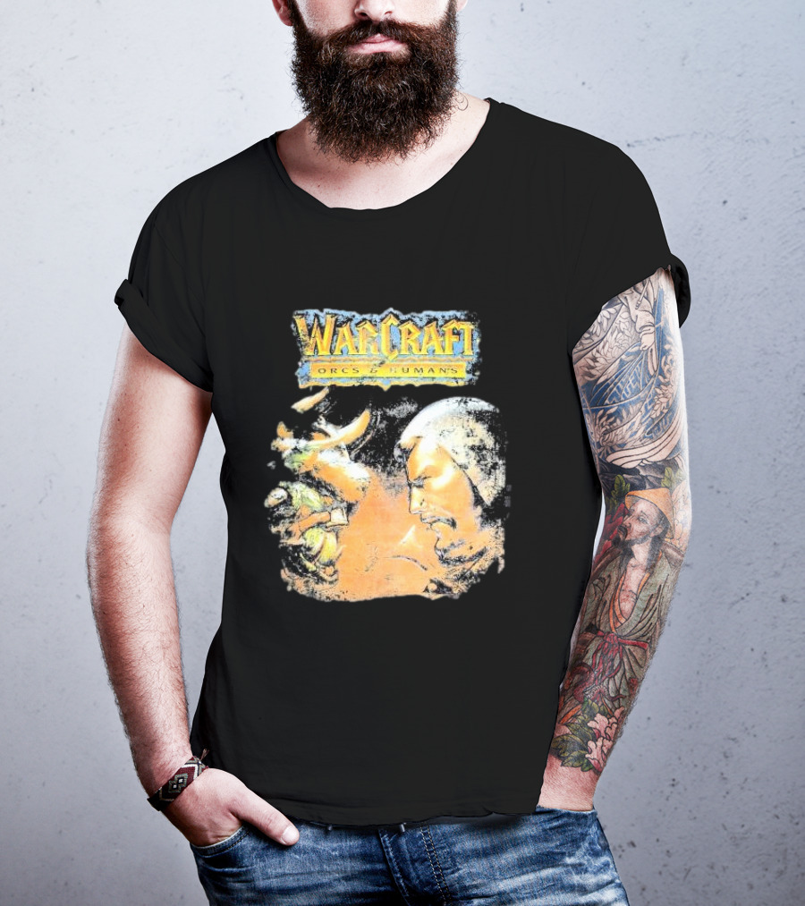 Warcraft Orcs And Humans Showdown Fantasy Battle Grey T-Shirt