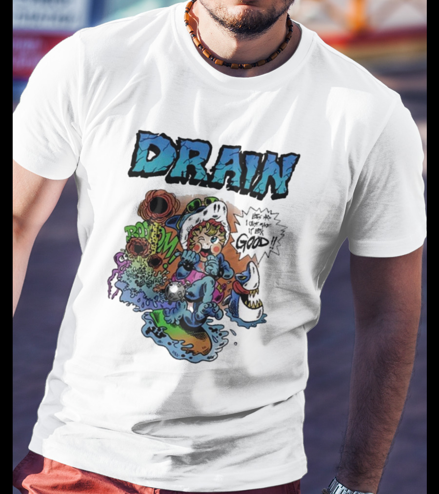 DRAIN Life's Hard But I Got It Good Skater Duck Bombs T-Shirt