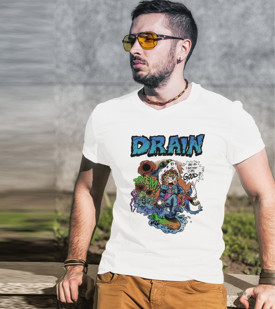 DRAIN Life's Hard But I Got It Good Skater Duck Bombs T-Shirt