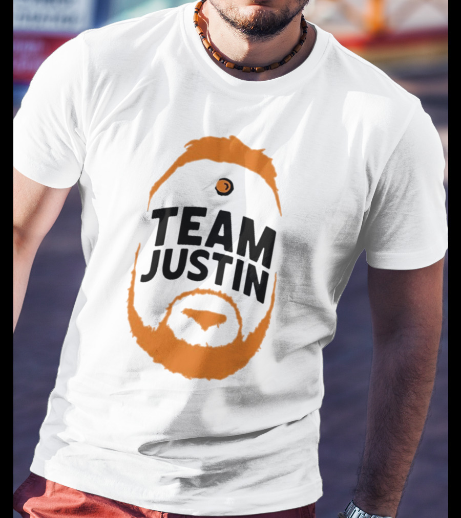 Team Justin Beard Bracket Logo Face T-Shirt