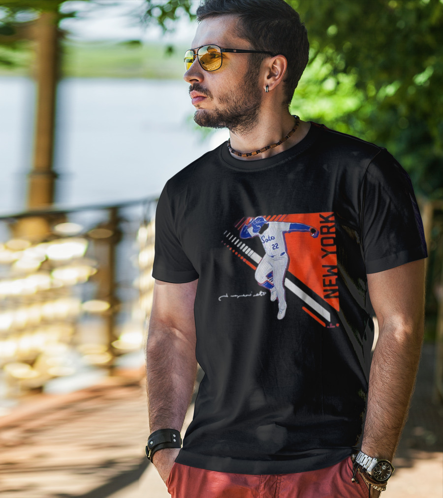 Juan Soto New York Pose 2.0 Pinstripes 22 T-Shirt