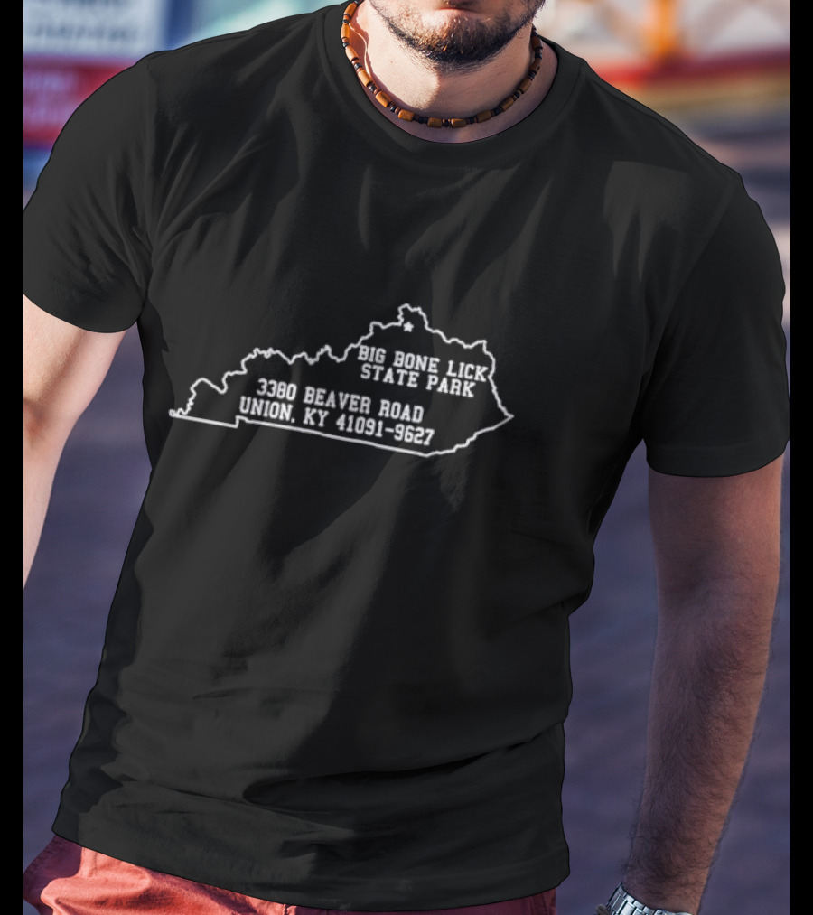 Big Bone Lick State Park Kentucky 3380 Beaver Road Union 41091-9627 Map T-Shirt