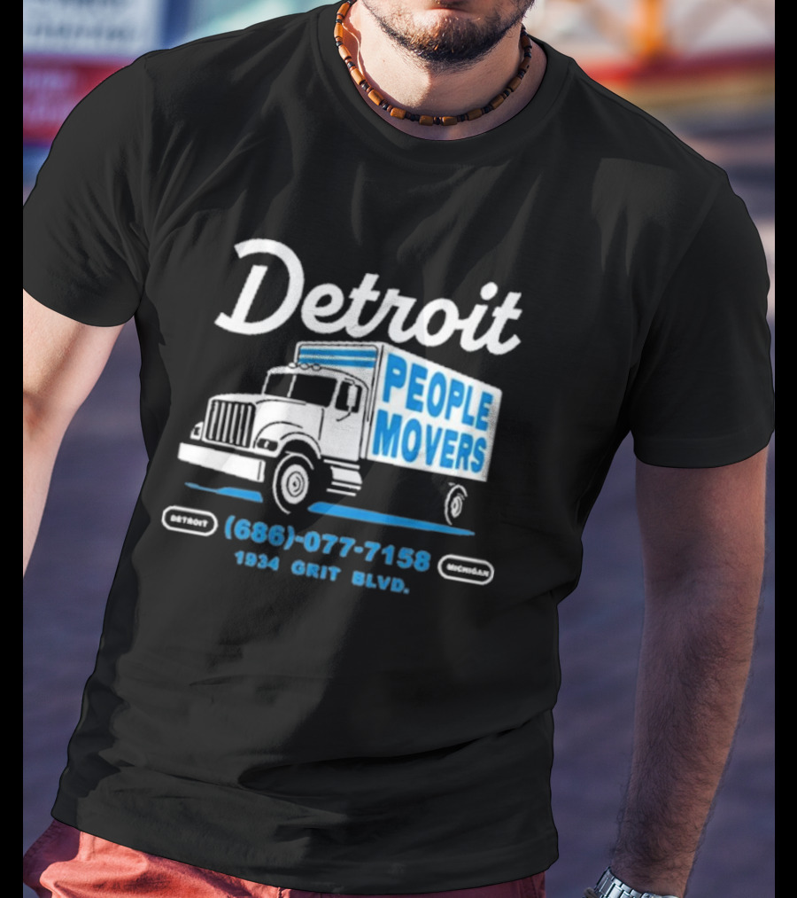 Detroit Michigan People Movers 686 077 7158 1934 Grit BLVD T-Shirt