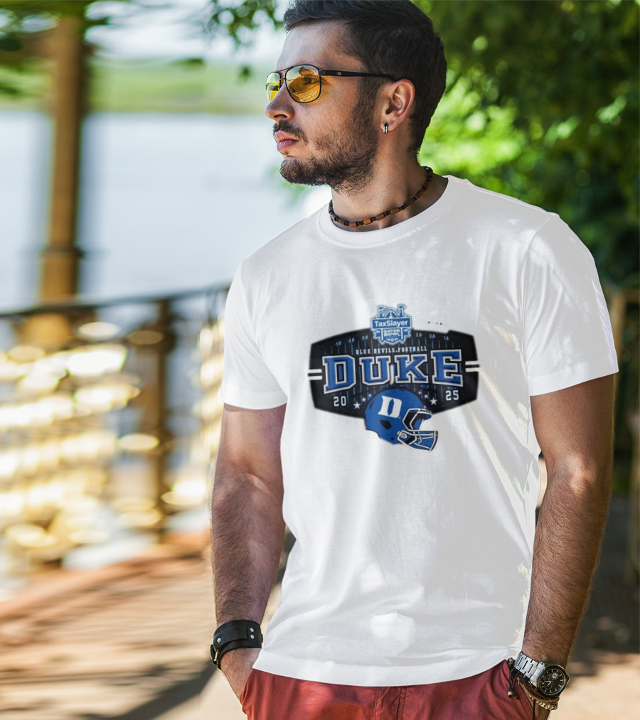 Duke Blue Devils Football TaxSlayer Gator Bowl 2025 Helmet Jacksonville FL T-Shirt