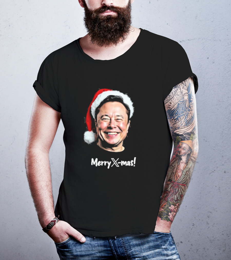 Eleon Musk Merry X-mas Santa Claus Christmas T-Shirt