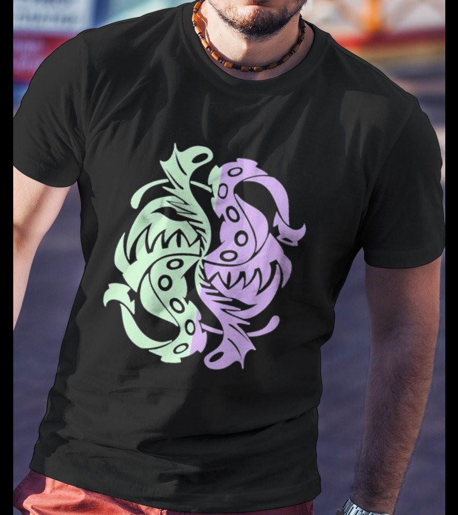 Envy Sigil Green And Purple Tribal Yin Yang T-Shirt