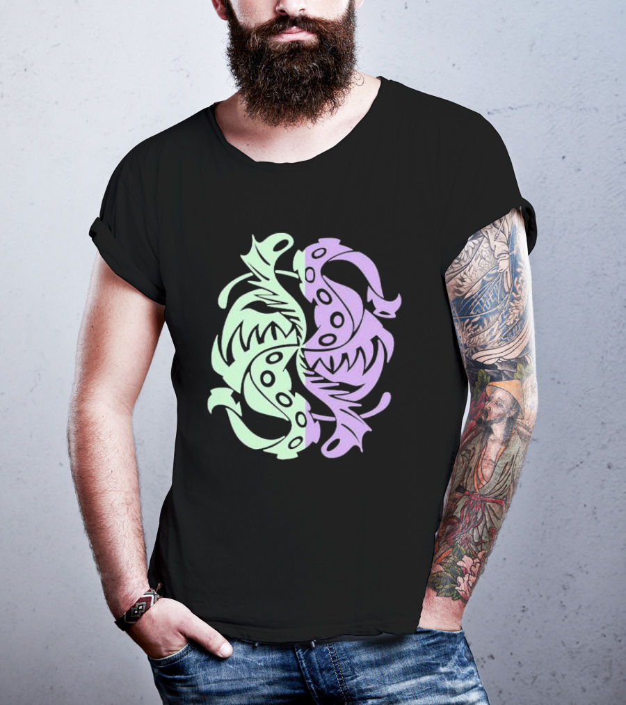 Envy Sigil Green And Purple Tribal Yin Yang T-Shirt