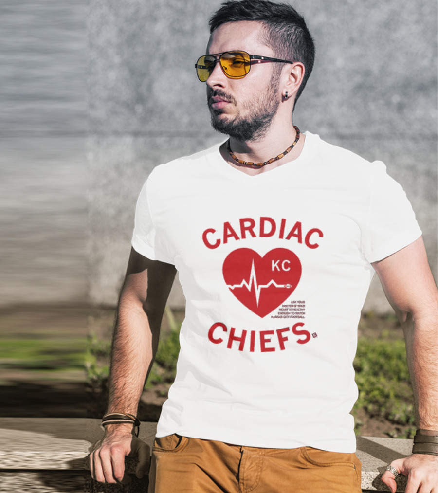 Cardiac Chiefs KC Heartbeat Kansas City Football T-Shirt