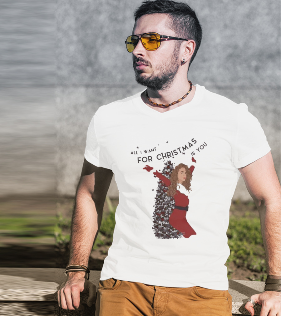 All I Want For Christmas Is You Mariah Carey Butterfly Holiday T-Shirt