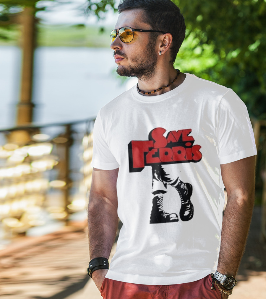 Save Ferris Punk Boots Iconic Style Ferris Bueller's Day Off T-Shirt