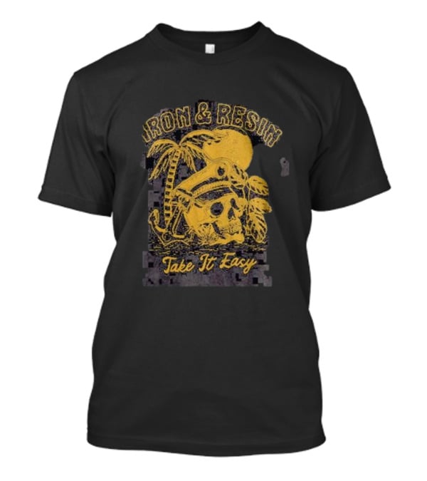 Iron And Resin Take It Easy Skull Palm Sunset T-Shirt