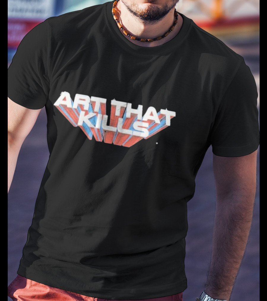 Art That Kills Gallery Dept Vintage Style Retro 3D Text T-Shirt