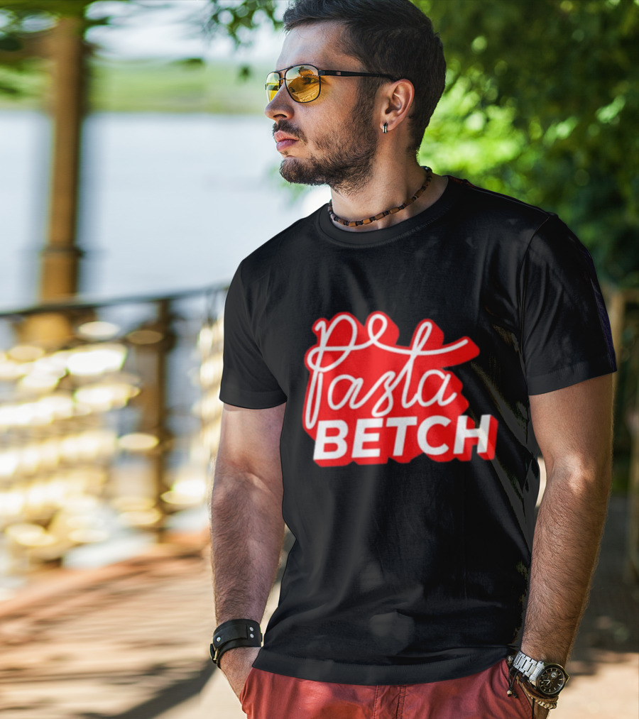 ITSQCP Pasta Betch Red And White Bold Script T-Shirt