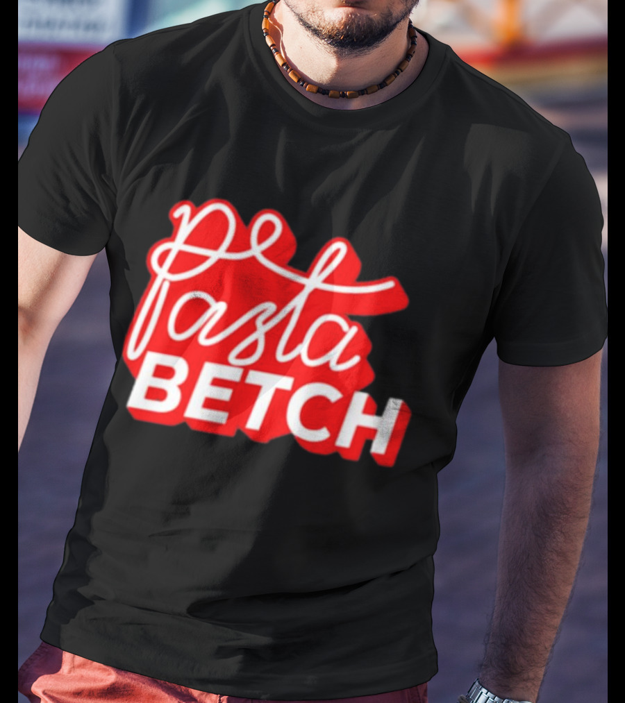 ITSQCP Pasta Betch Red And White Bold Script T-Shirt