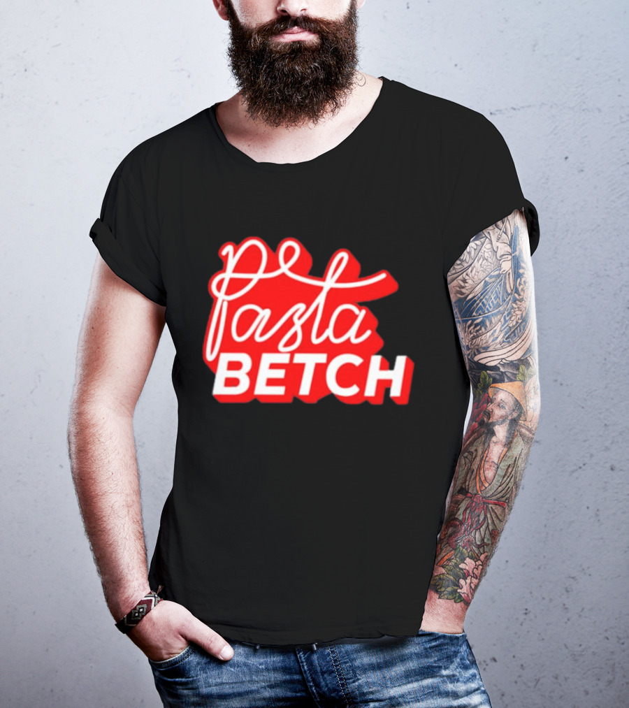 ITSQCP Pasta Betch Red And White Bold Script T-Shirt