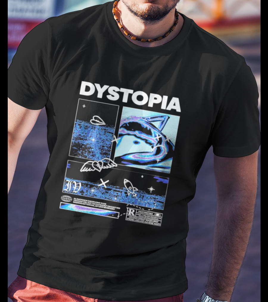 Dystopia Ivoxygen All Emotions In Ties Life Come To Live Shadows May Conceal But Light Never Fades Restricted T-Shirt
