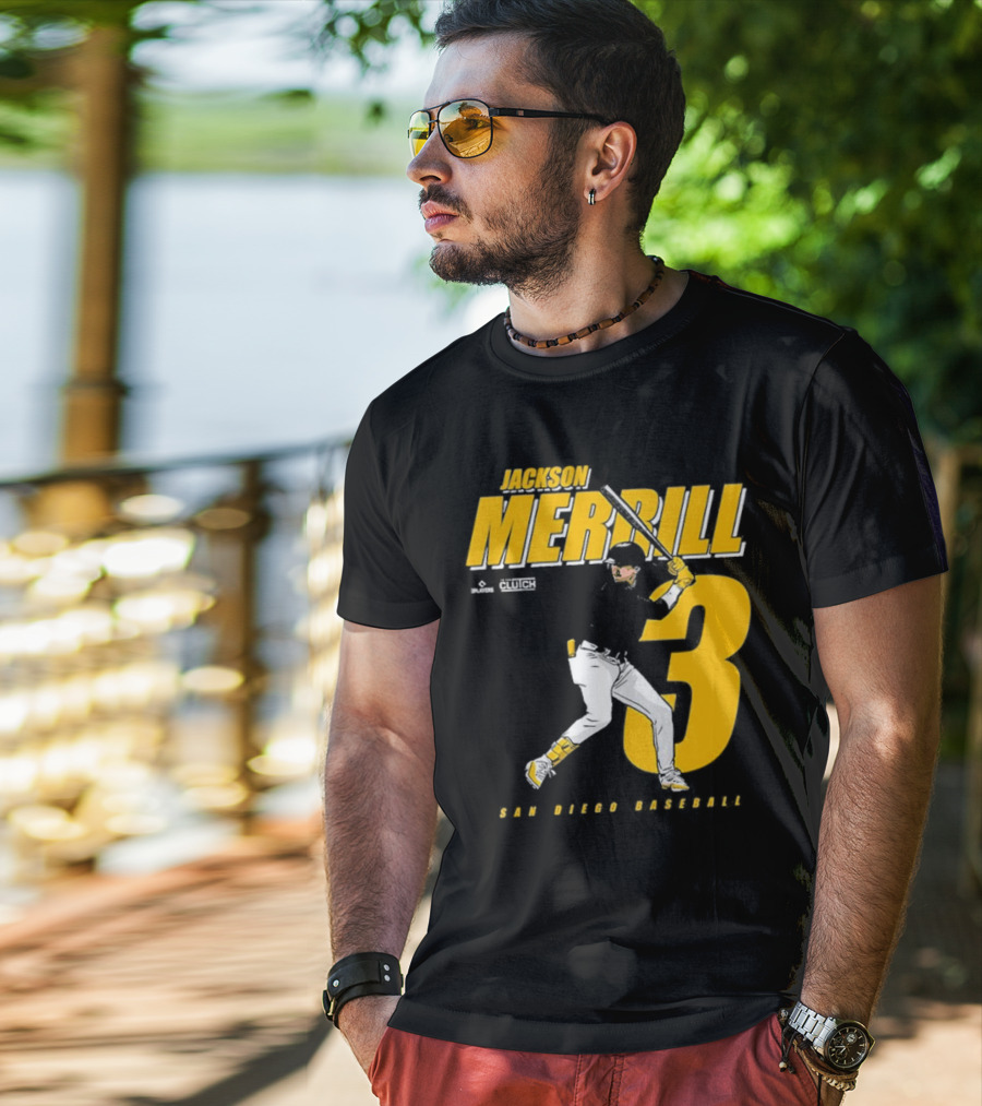 Jackson Merrill 3 San Diego Baseball Clutch Players T-Shirt