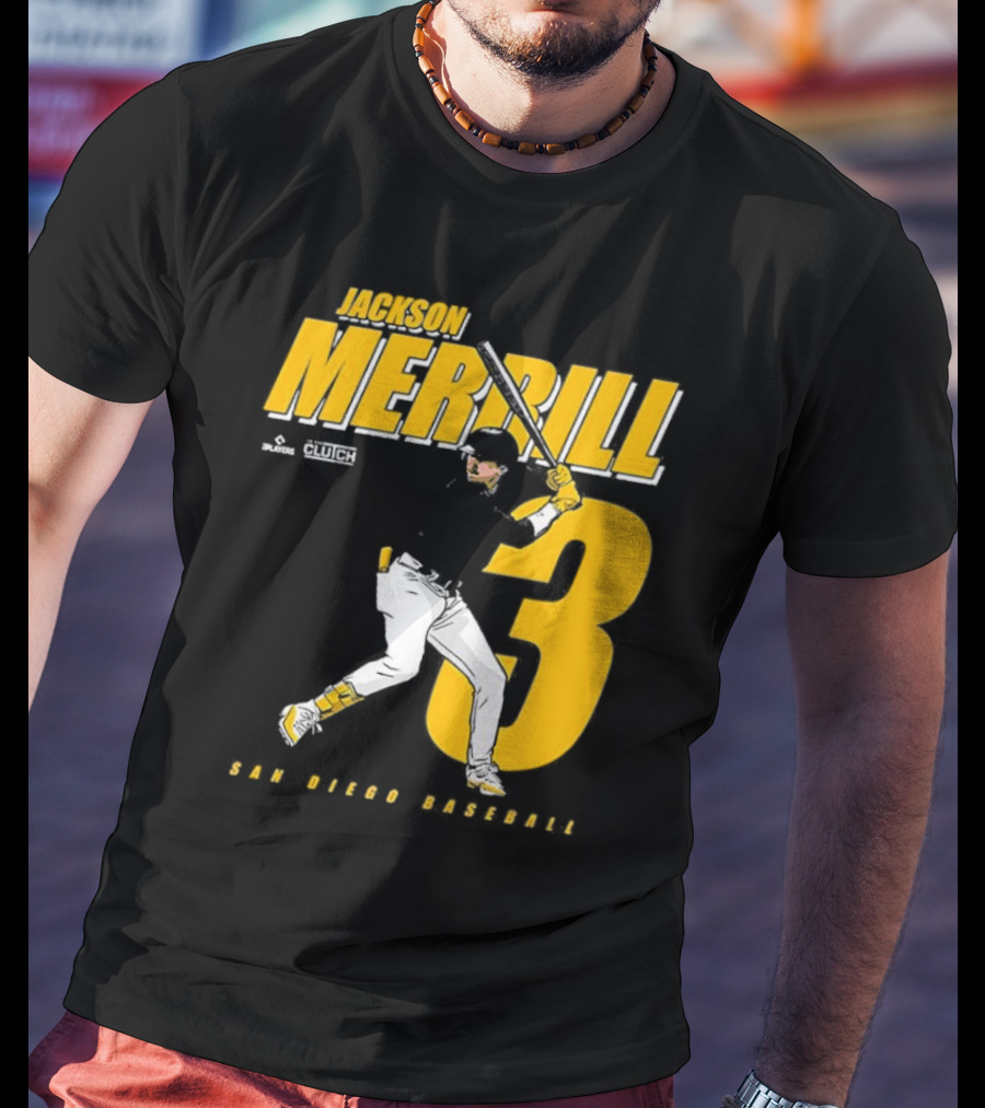 Jackson Merrill 3 San Diego Baseball Clutch Players T-Shirt