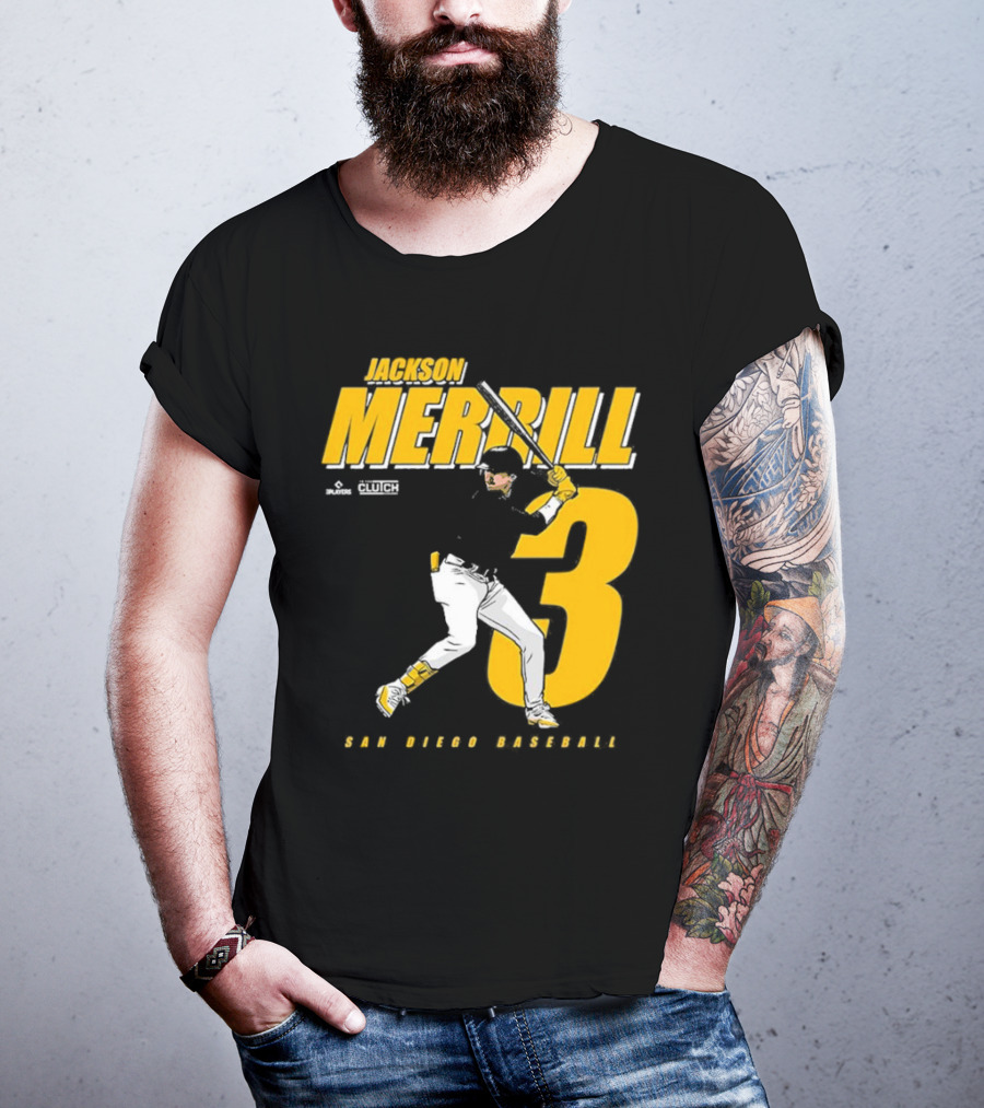 Jackson Merrill 3 San Diego Baseball Clutch Players T-Shirt