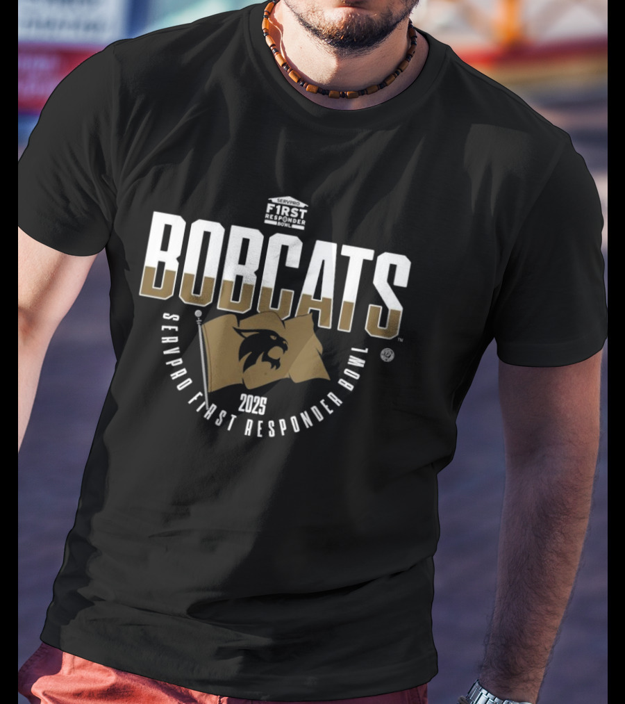 Texas State Bobcats 2025 Servpro First Responder Bowl Gerald J Ford Stadium T-Shirt
