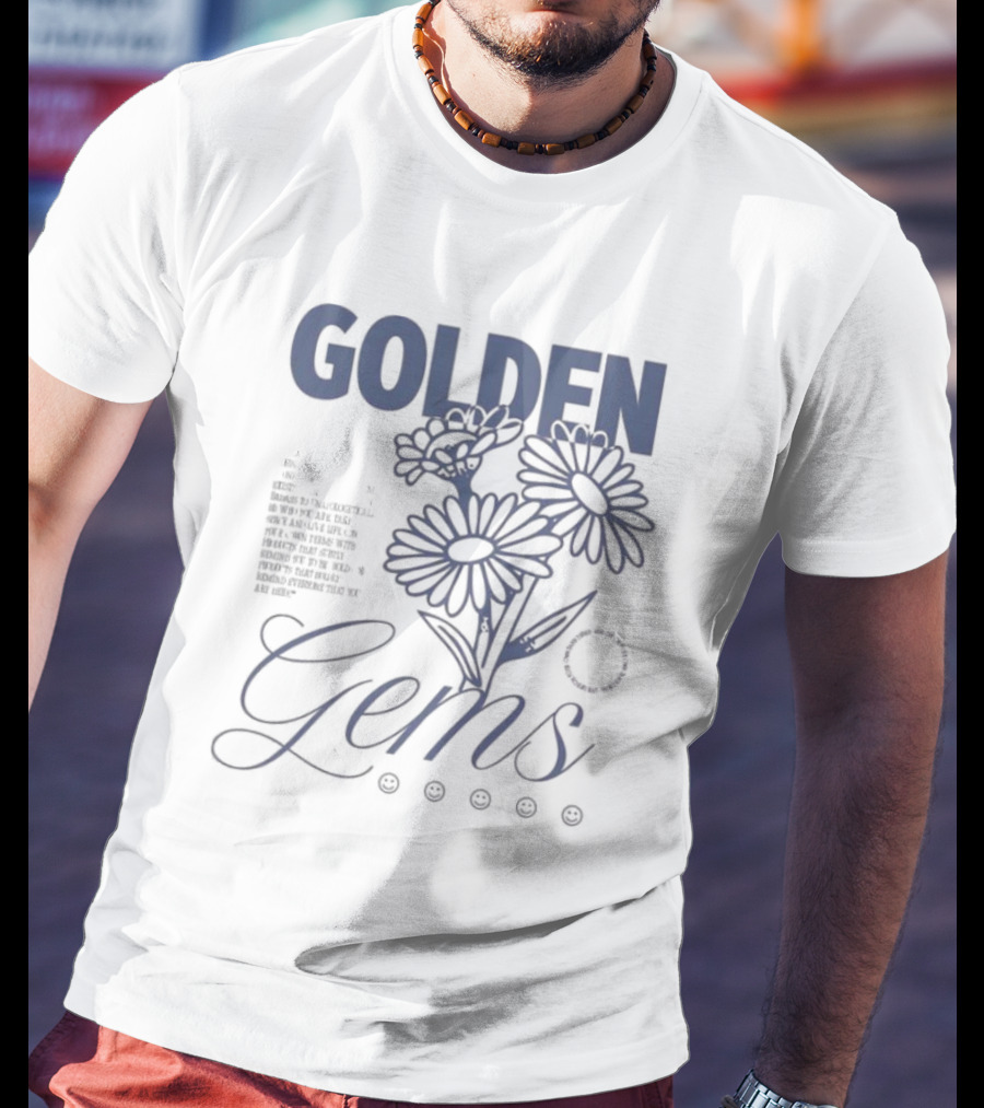 Golden Gems Smiley Daisy Manifesto T-Shirt