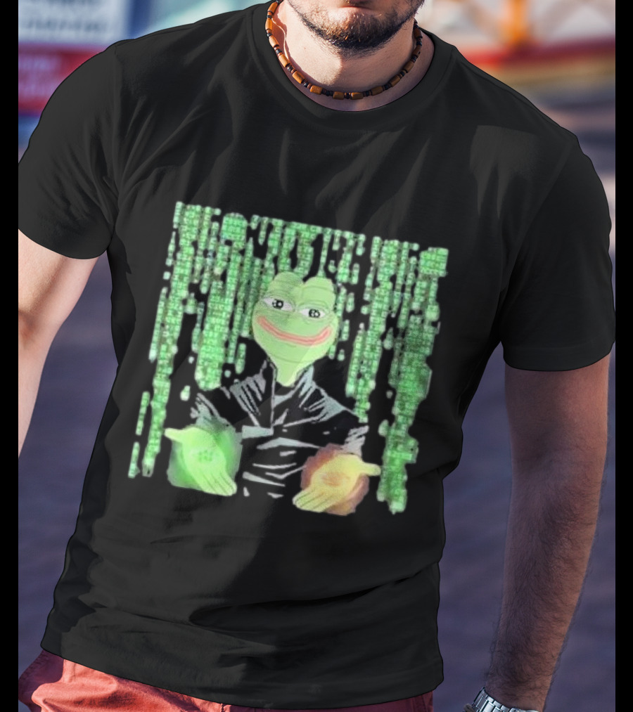 Pepe Matrix Code With Green Red Pill Aesthetic T-Shirt