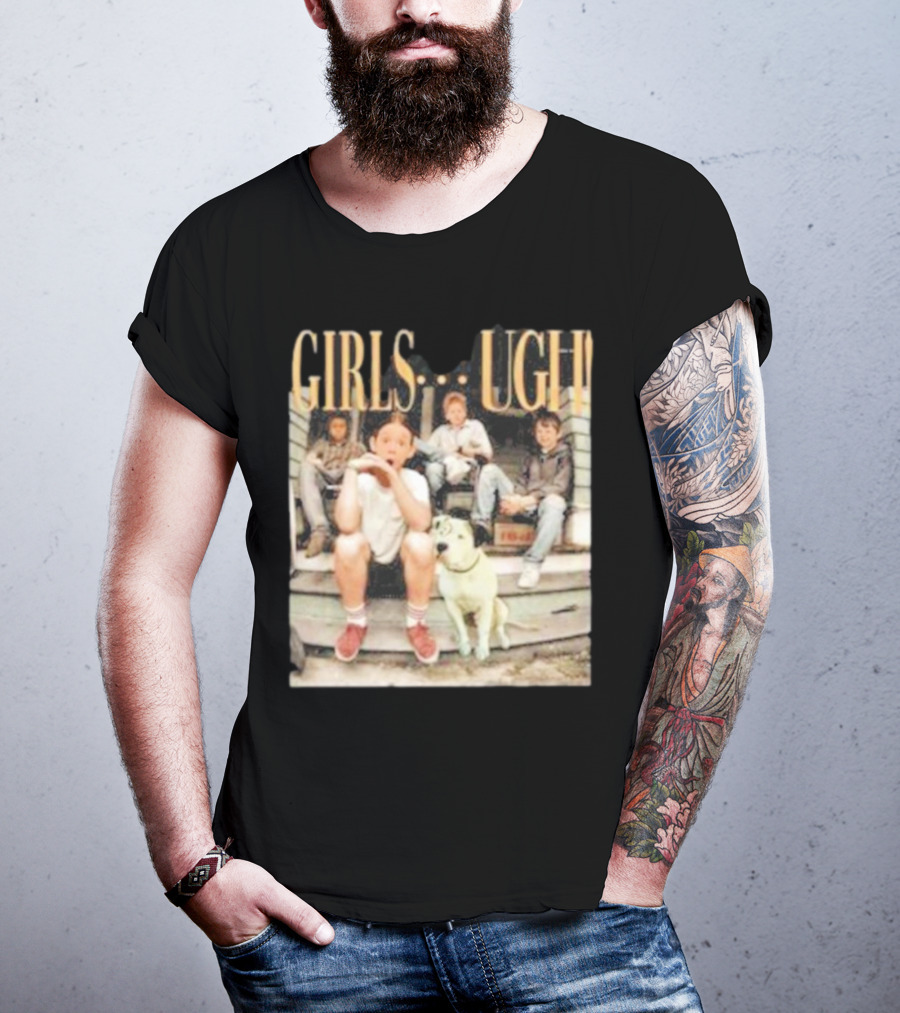 GIRLS UGH Thug Life Valentine Boys Sitting With Dog T-Shirt