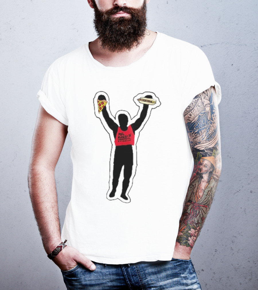 Dave Portnoy Del Rossi’s Strongman Cheesesteak Pizza T-Shirt