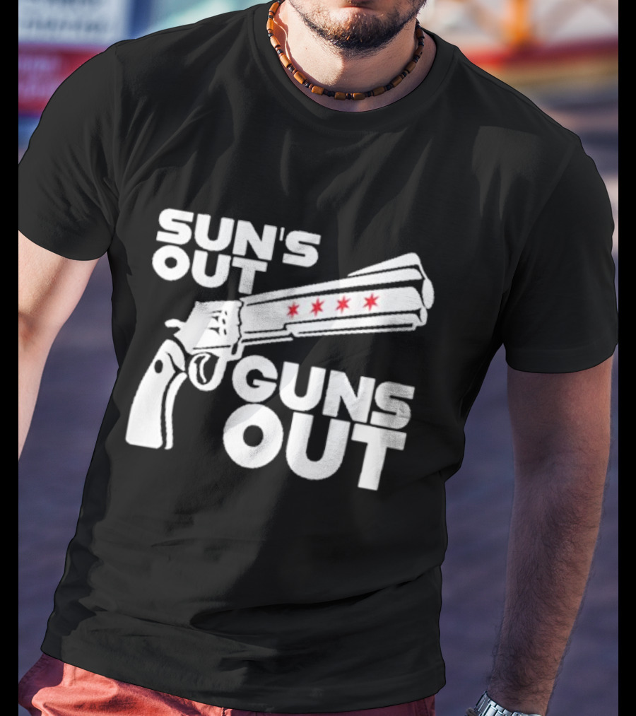 Sun’s Out Guns Out Gun With Stars On Barrel T-Shirt