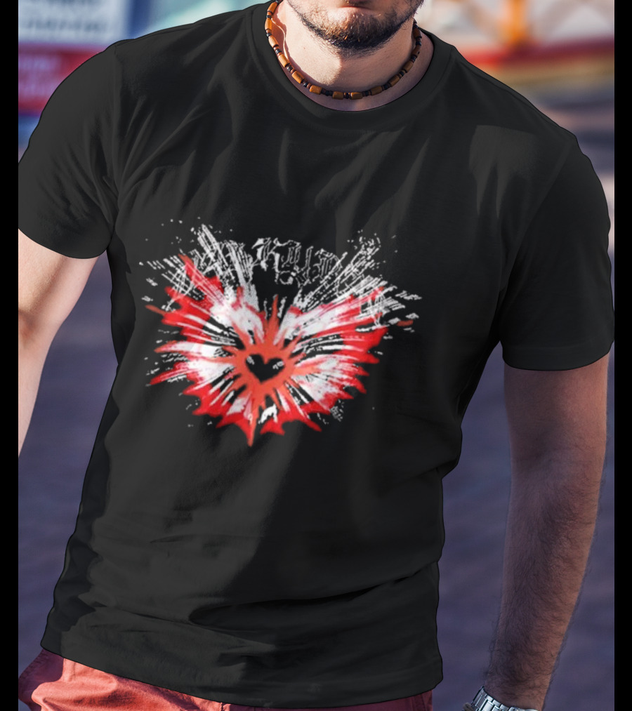 Valkyrae Heart Wings With Red And Black Radiant Burst T-Shirt