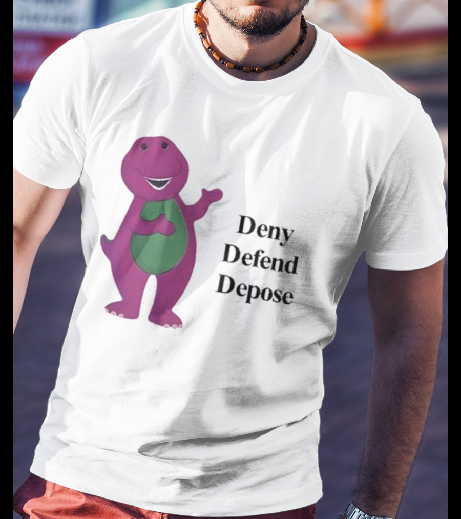 Barney The Dinosaur Deny Defend Depose Barney T-Shirt