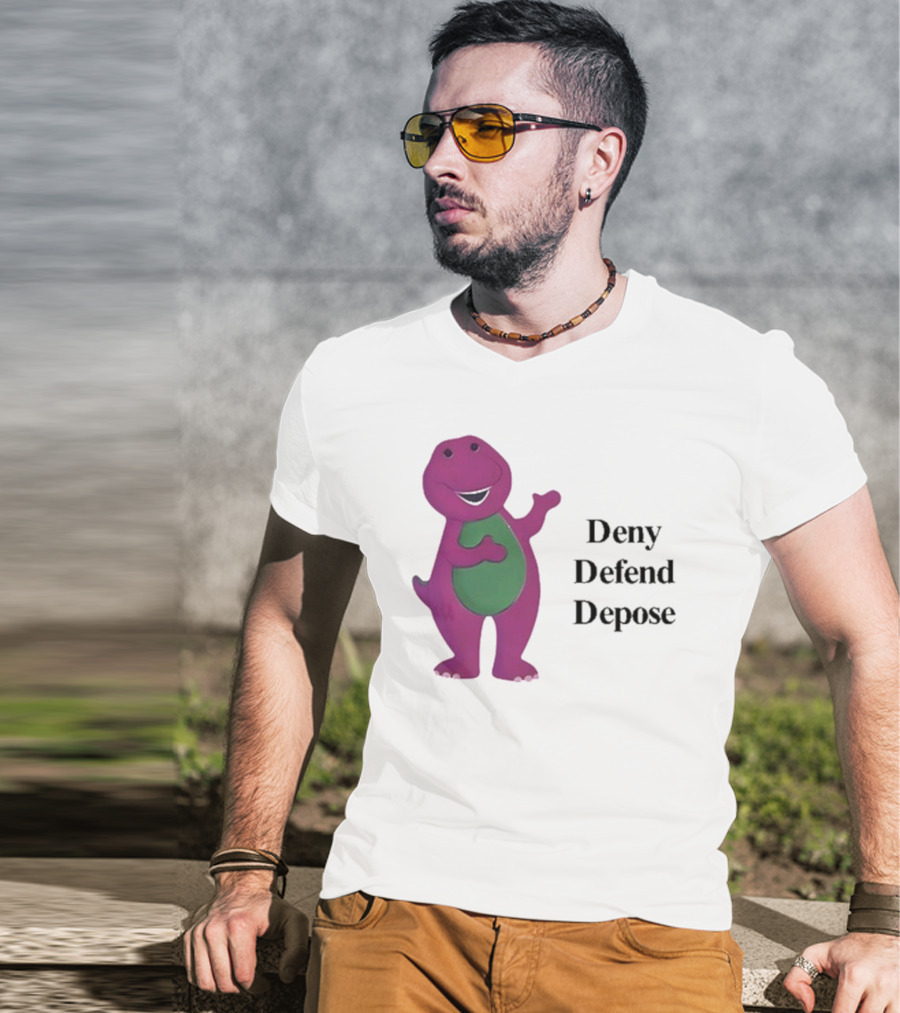 Barney The Dinosaur Deny Defend Depose Barney T-Shirt