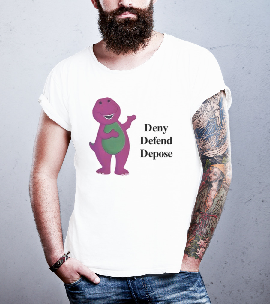 Barney The Dinosaur Deny Defend Depose Barney T-Shirt