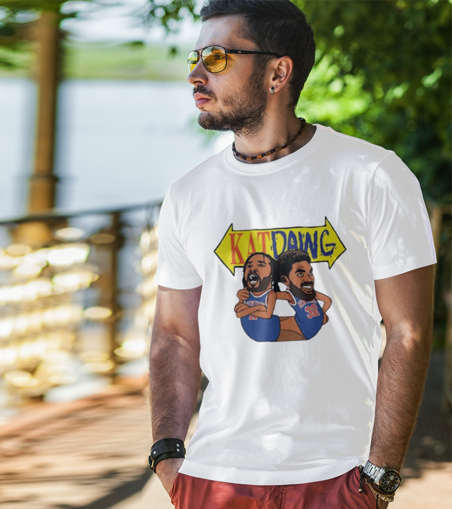 Big Knick Energy Kat Dawg Basketball Cartoon Duo T-Shirt